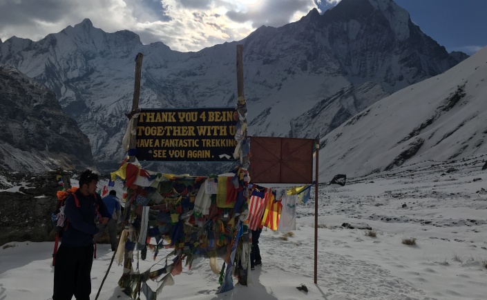 Back of Sign at Annapurna Base Camp